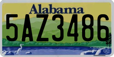 AL license plate 5AZ3486