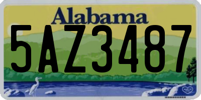 AL license plate 5AZ3487