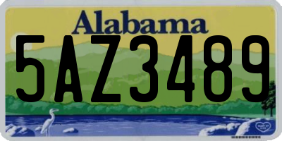 AL license plate 5AZ3489