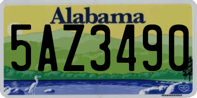 AL license plate 5AZ3490