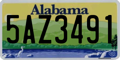 AL license plate 5AZ3491