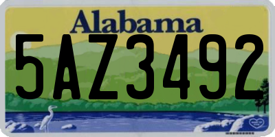 AL license plate 5AZ3492