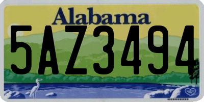 AL license plate 5AZ3494