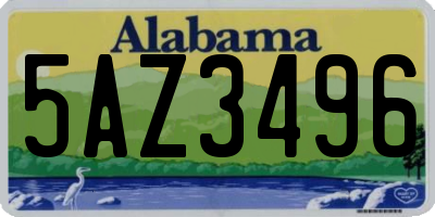 AL license plate 5AZ3496