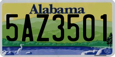 AL license plate 5AZ3501