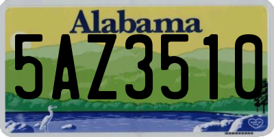 AL license plate 5AZ3510