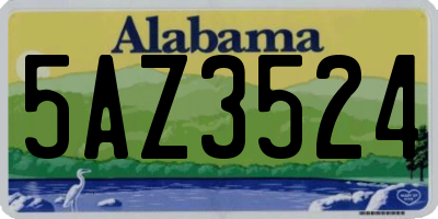AL license plate 5AZ3524