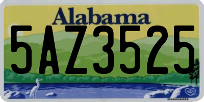 AL license plate 5AZ3525