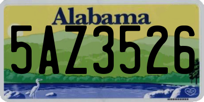 AL license plate 5AZ3526