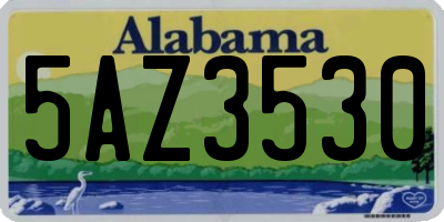 AL license plate 5AZ3530