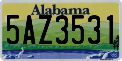 AL license plate 5AZ3531