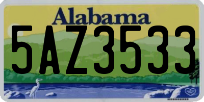 AL license plate 5AZ3533