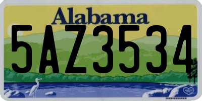 AL license plate 5AZ3534