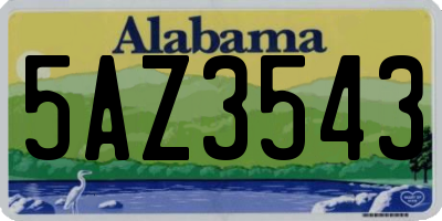 AL license plate 5AZ3543
