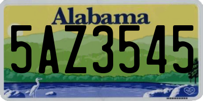 AL license plate 5AZ3545