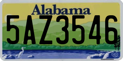 AL license plate 5AZ3546