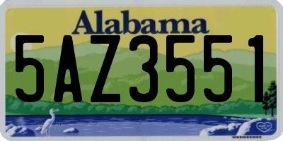 AL license plate 5AZ3551