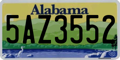 AL license plate 5AZ3552