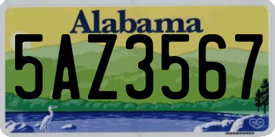 AL license plate 5AZ3567