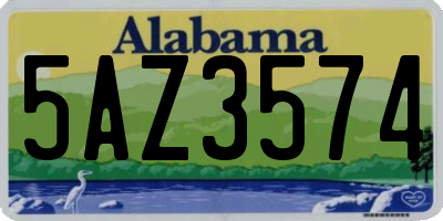 AL license plate 5AZ3574