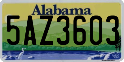 AL license plate 5AZ3603