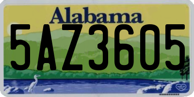 AL license plate 5AZ3605