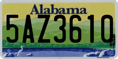 AL license plate 5AZ3610