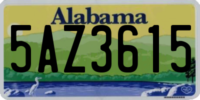 AL license plate 5AZ3615