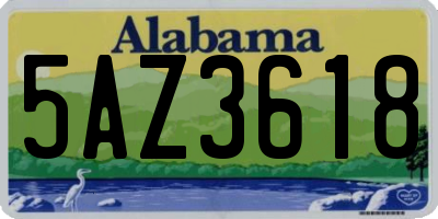 AL license plate 5AZ3618