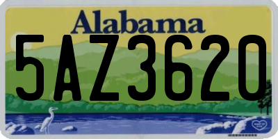 AL license plate 5AZ3620