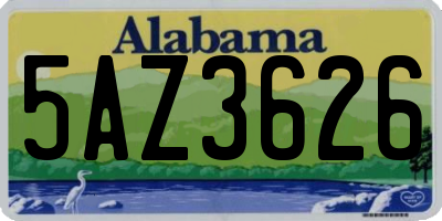 AL license plate 5AZ3626