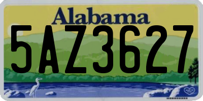 AL license plate 5AZ3627