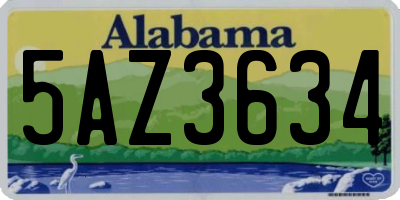 AL license plate 5AZ3634