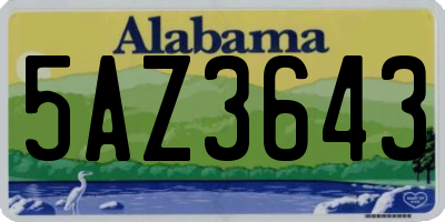 AL license plate 5AZ3643