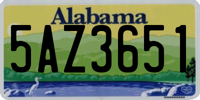 AL license plate 5AZ3651