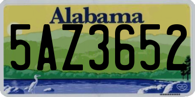AL license plate 5AZ3652