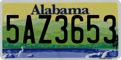 AL license plate 5AZ3653