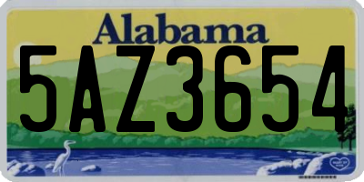 AL license plate 5AZ3654