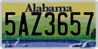 AL license plate 5AZ3657