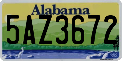 AL license plate 5AZ3672