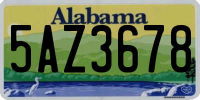AL license plate 5AZ3678