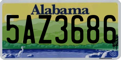 AL license plate 5AZ3686