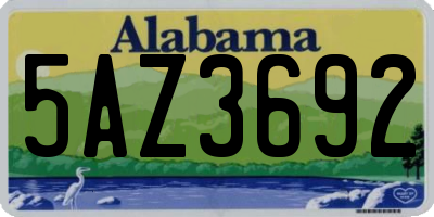 AL license plate 5AZ3692