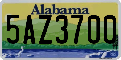 AL license plate 5AZ3700