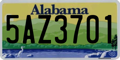 AL license plate 5AZ3701
