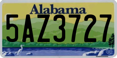 AL license plate 5AZ3727