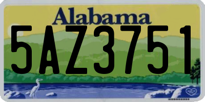 AL license plate 5AZ3751