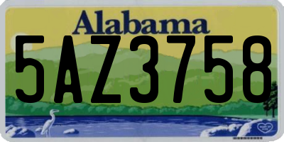 AL license plate 5AZ3758