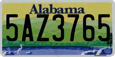 AL license plate 5AZ3765