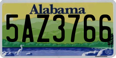 AL license plate 5AZ3766